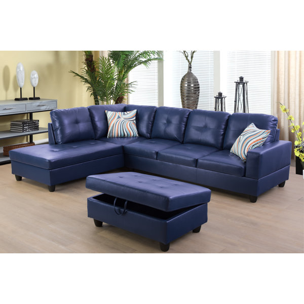 Living Rooms With Blue Leather Sofas Bryont Blog